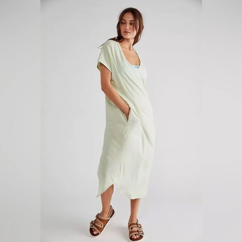 Free People Beach Lotus Midi Dress Tender Fern Size Medium 🏖️ last one 🏖️ - Picture 1 of 4
